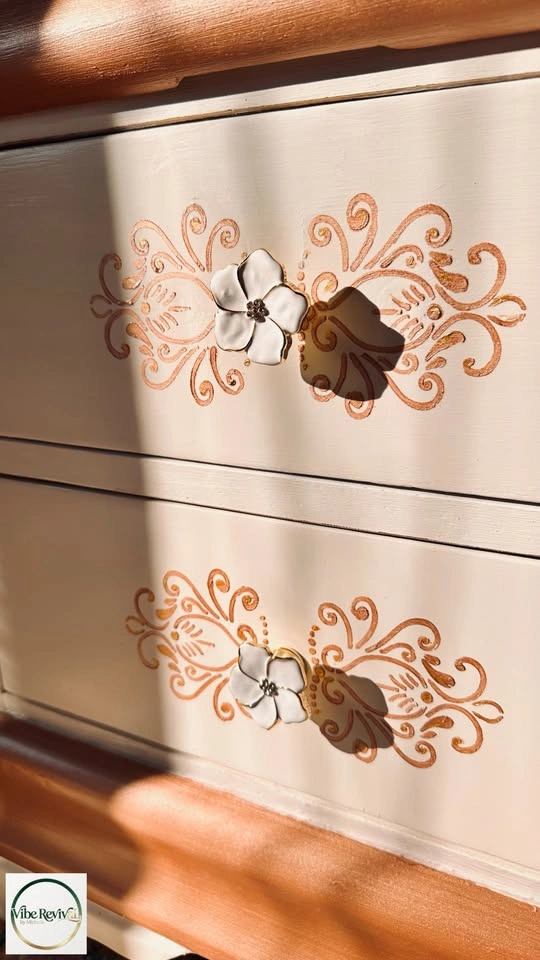 Custom Girl's Nightstands – Fusion Victorian Lace & Rose Gold - photo 5
