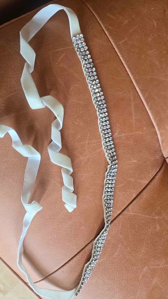 Boho Rhinestone White Velvet Necklace Choker - photo 3