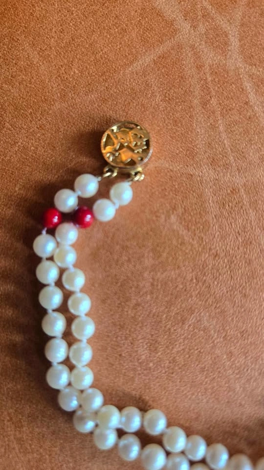 Double Strand Pearl Bracelet Chinese Clasp - photo 2