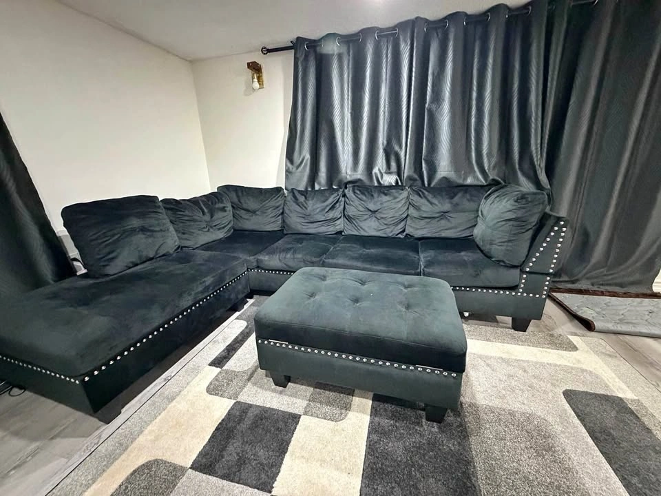 Sectional couch and Ottoman