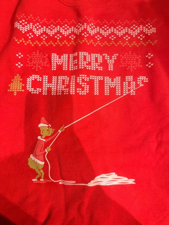 Gildan Large Red Grinch Merry Christmas Sweatshirt - photo 2