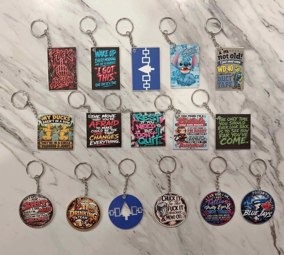 Funny Custom Keychains Double Sided