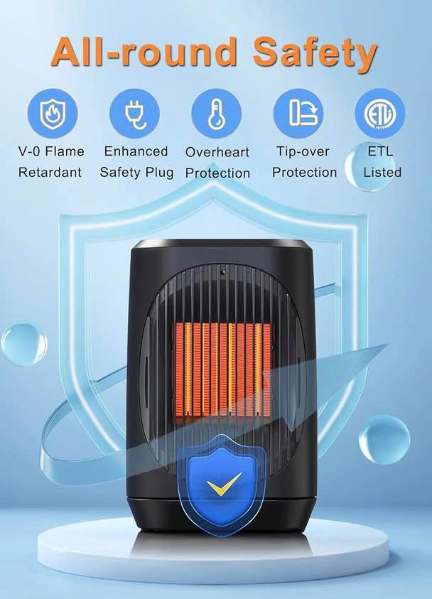 Electric Space Heater, 1500W Portable Heater - photo 5