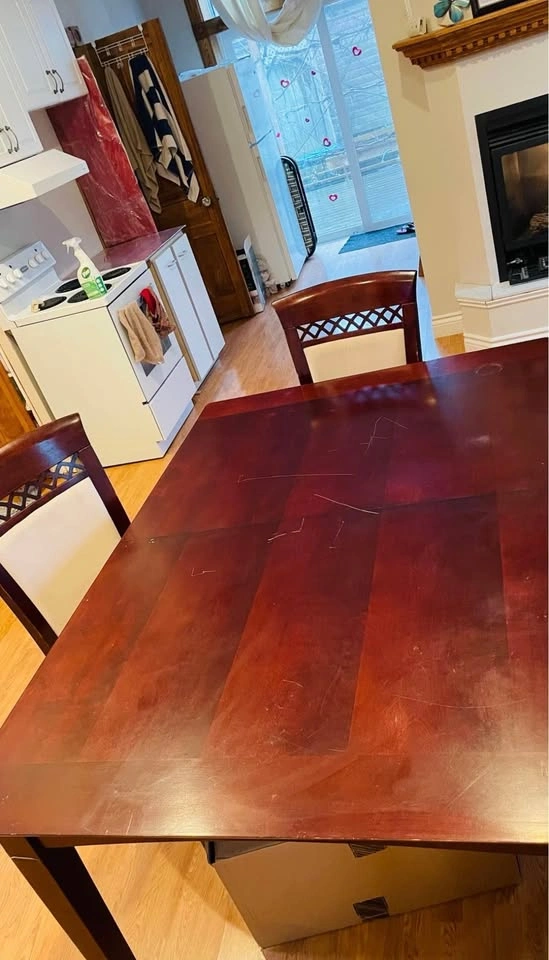 Dining Table with Chairs - Dark Wood - photo 5