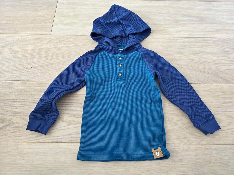 2T Carter's waffle-knit sweater with hood
