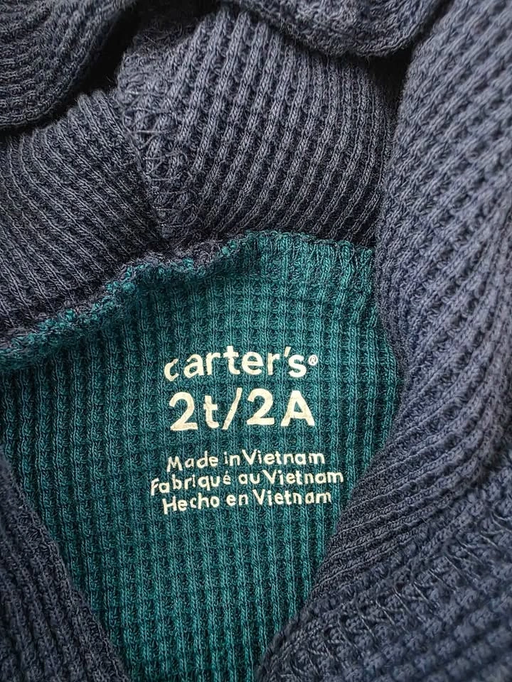2T Carter's waffle-knit sweater with hood - photo 2