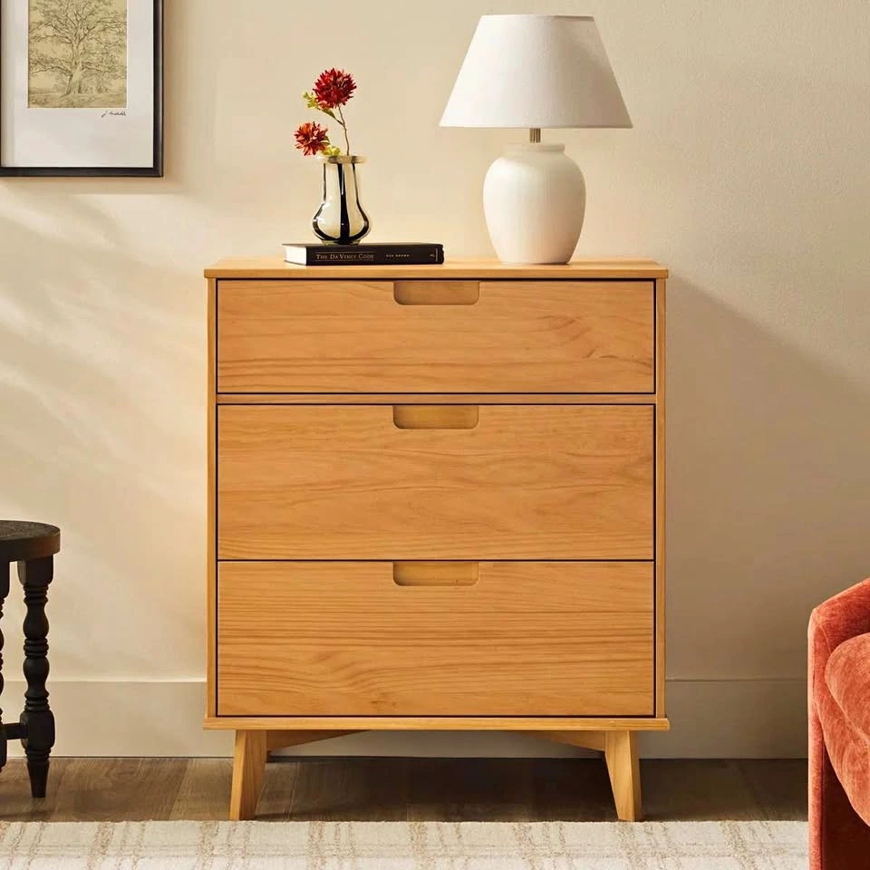 Mid-Century Modern 3-Drawer Wood Dresser