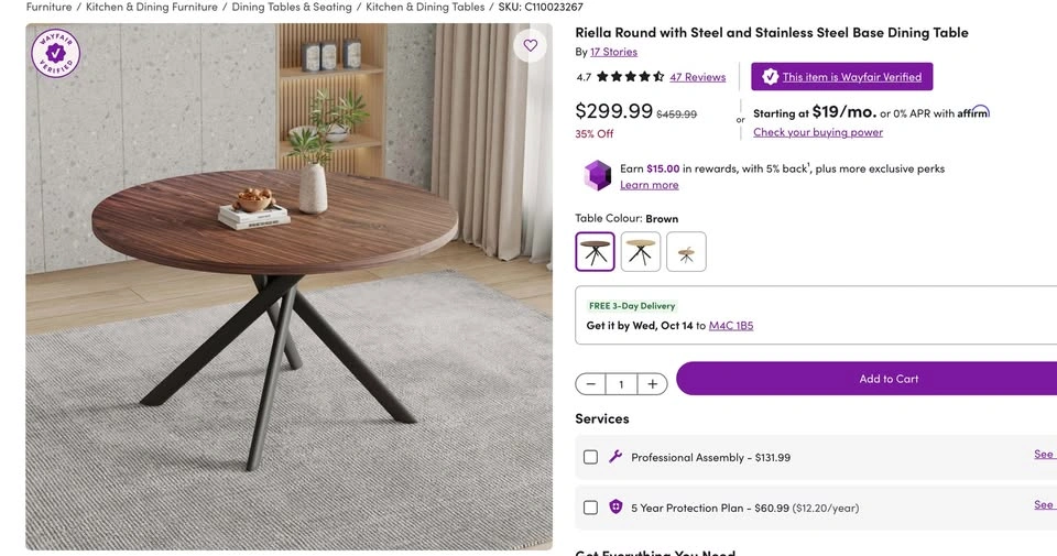 New Small Round Dining Table for 2-4, Space Saving Circle - photo 4