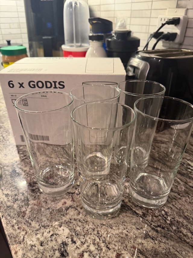 IKEA GODIS Drinking Glasses – Set of 5