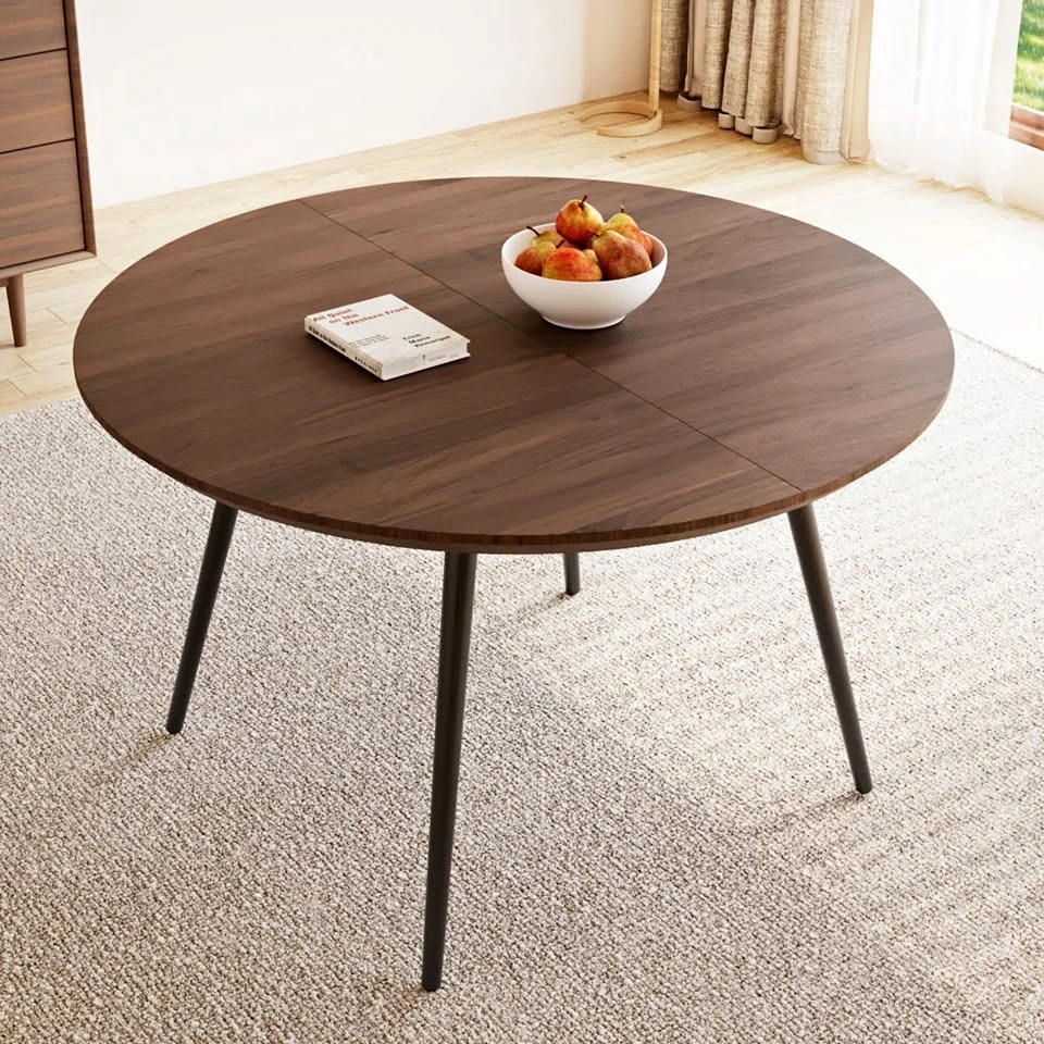 New Modern Kitchen Dining Table, Extendable Round to Oval