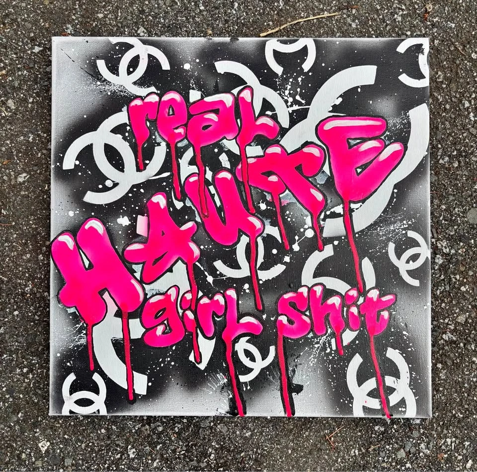Graffiti Style Chanel Inspired uv Canvas Art