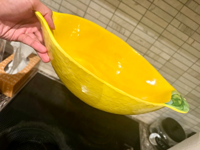 Yellow Lemon-Shaped Ceramic Serving Bowl - photo 4