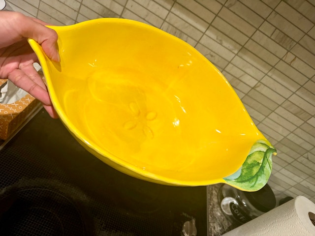 Yellow Lemon-Shaped Ceramic Serving Bowl - photo 5