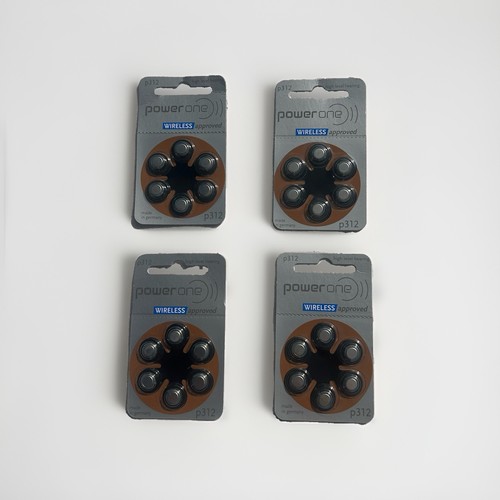 NEW 4pk Power One Wireless Approved Hearing Aid Batteries Size p