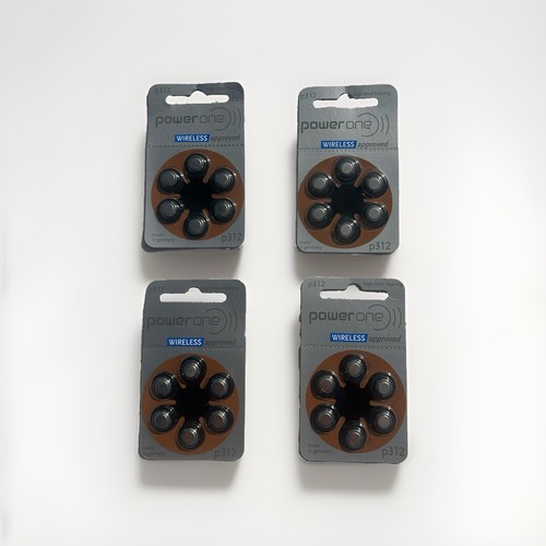 NEW 4pk Power One Wireless Approved Hearing Aid Batteries Size p - photo 2