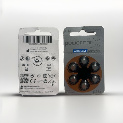 NEW 4pk Power One Wireless Approved Hearing Aid Batteries Size p - photo 3