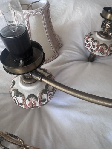 Antique RARE Capodimonte porcelain brass 6 arm chandelier - photo 2