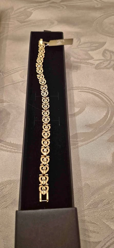 18k Oro Laminado Bismark Link Bracelet – 8"