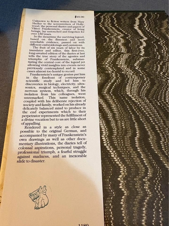 The Frankenstein Diaries hardcover book - photo 2