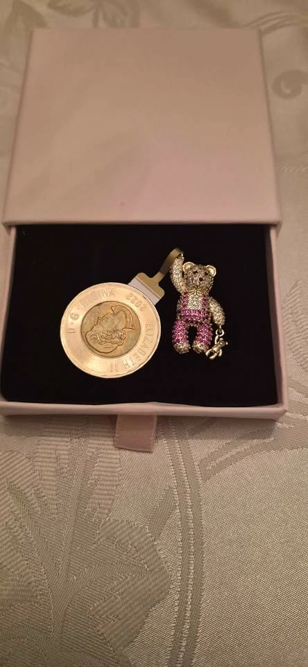 2 18kt Oro Laminado Teddy Bear Pendants - Pavé CZ - photo 4