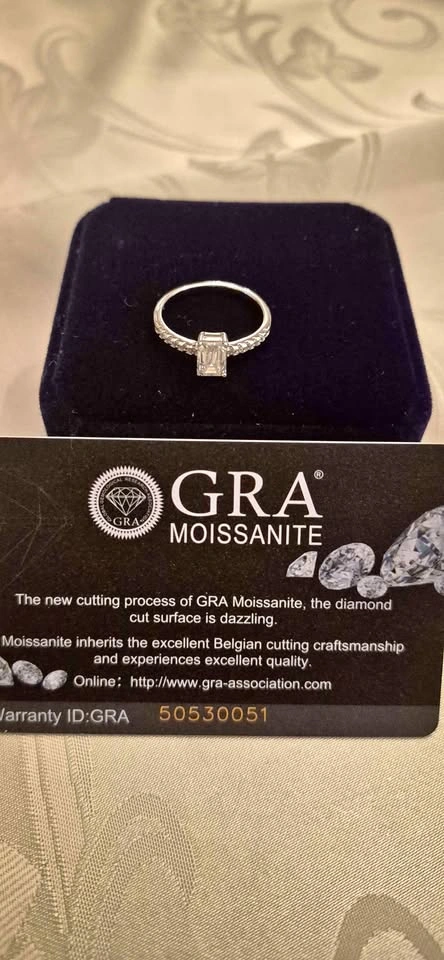 1.0 Carat Moissanite Sterling Silver Ring – Size 8