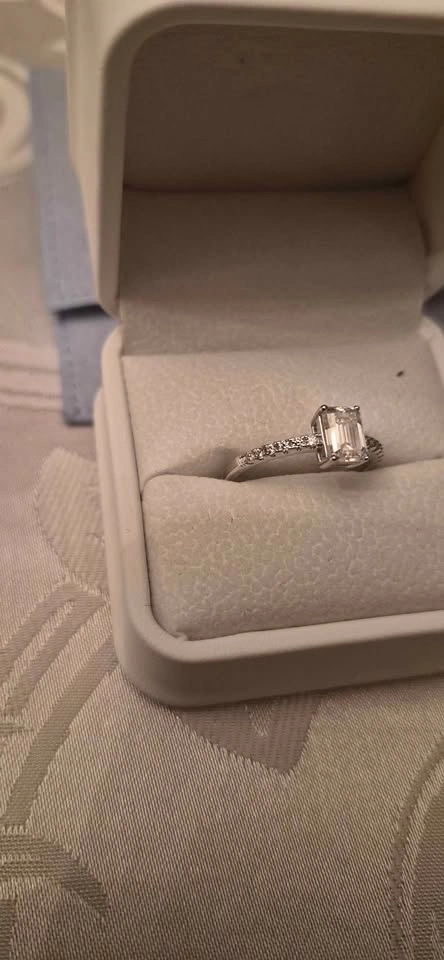 1.0 Carat Moissanite Sterling Silver Ring – Size 8 - photo 3