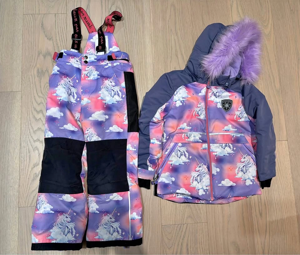 Deux par Deux Unicorn Snowsuit size 6