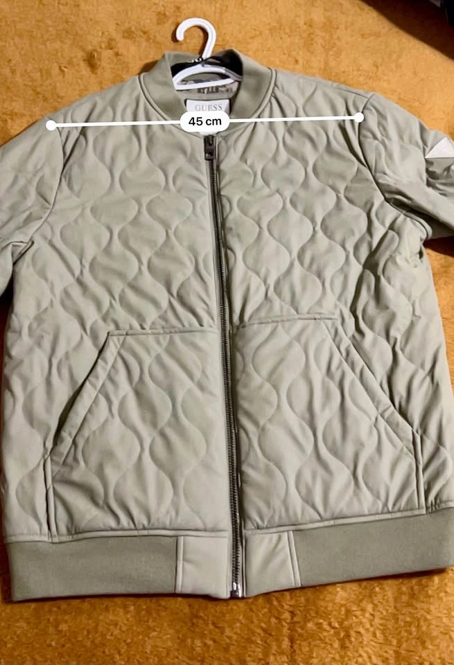 GUESS Men's Quilted Bomber Jacket – Olive Green – Size XL - photo 4