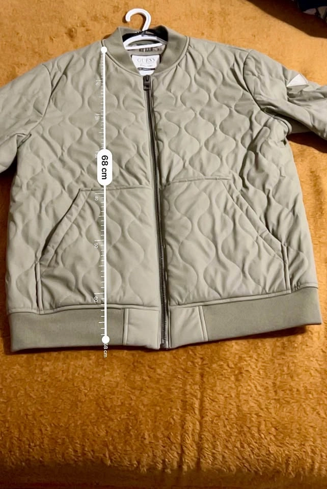 GUESS Men's Quilted Bomber Jacket – Olive Green – Size XL - photo 5
