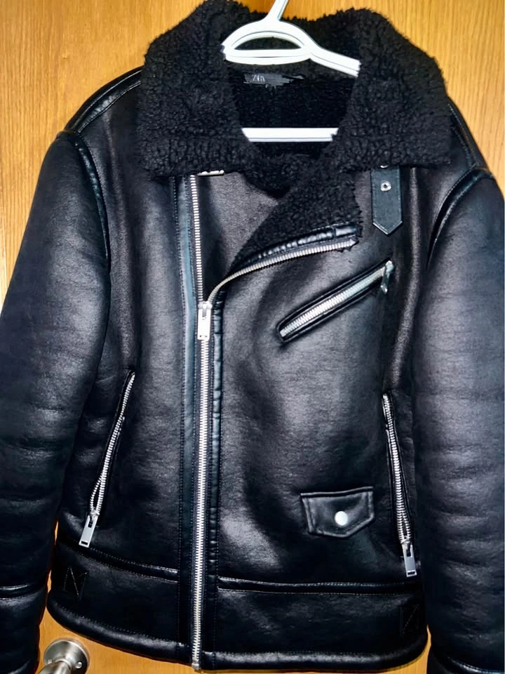 Brand New ZARA Faux Shearling Aviator Jacket – Size XL - photo 2
