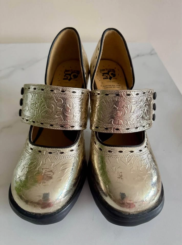 John Fluevog 50th Anniversary Metallic Gold Zaza Mary Janes - photo 2