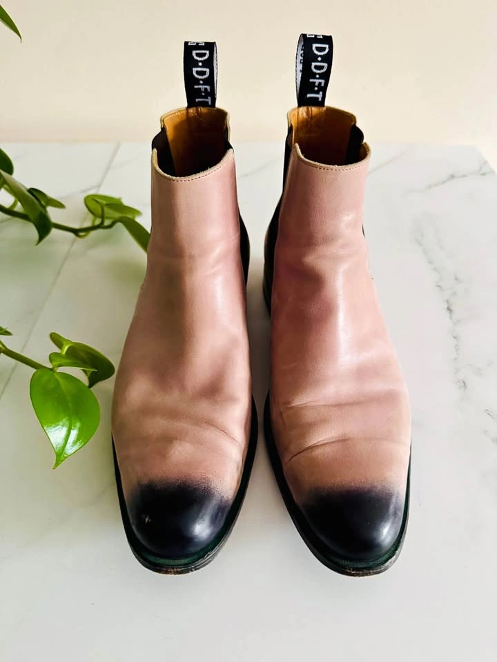 John Fluevog Twin Turbine Chelsea Boots - Men’s Pink Leather - S