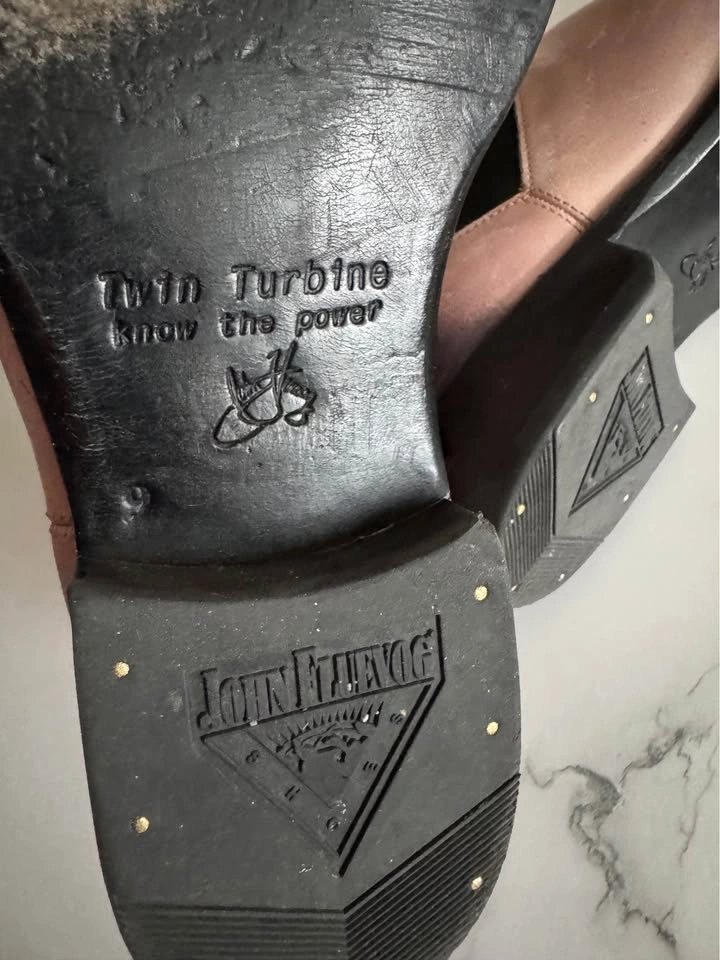 John Fluevog Twin Turbine Chelsea Boots - Men’s Pink Leather - S - photo 3