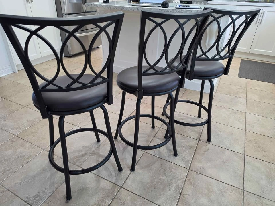 Set of 3 Swivel Metal Bar Stools - photo 4