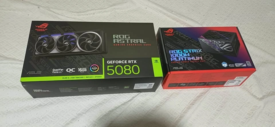 ASUS ROG Astral GeForce RTX 5080 GPU + ROG STRIX 1000W PSU