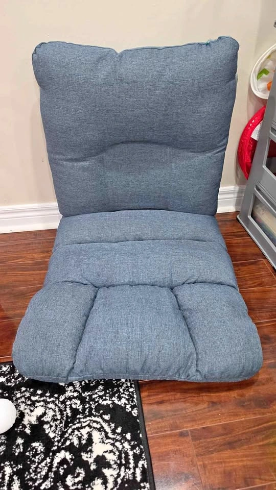Blue Fabric Adjustable Floor Chair