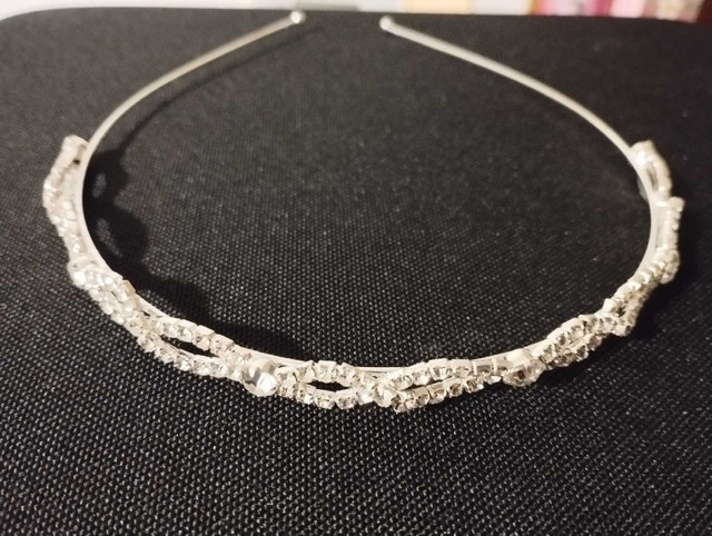New silver pearl zircon hair flower headband bridal accessories