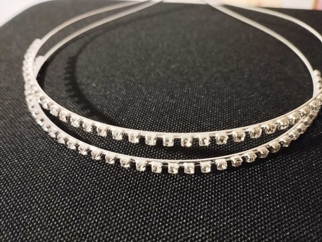 New silver pearl zircon hair flower headband bridal accessories - photo 2