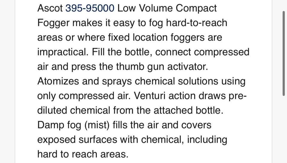 ASCOT M2020 LOW VOLUME COMPACT SPRAY INDUSTRIALIZED FOGGER - photo 4