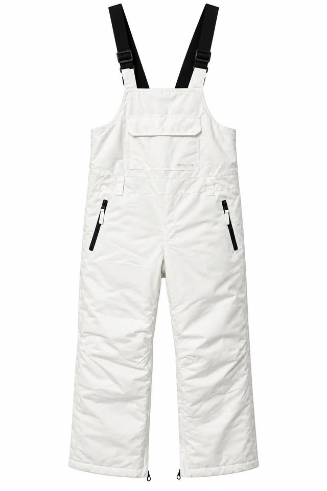 White Insulated Snow Bib Overalls / Ski Pants