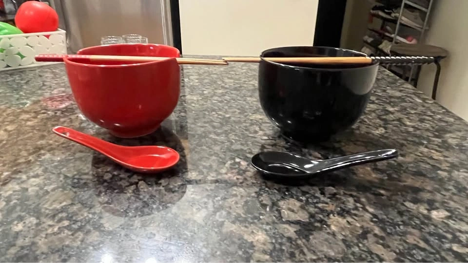 Ramen Bowl with spoons and chopsticks - photo 4