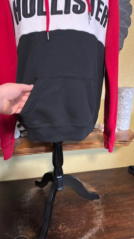 Hollister Red and Black Color-Block Sweater - photo 2