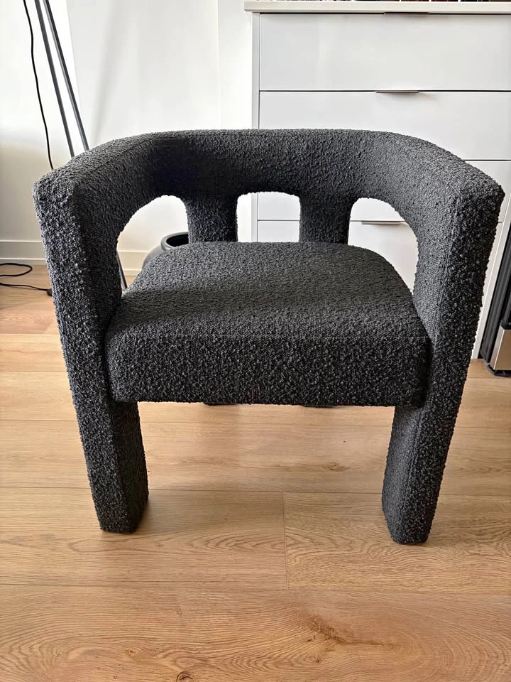 CB2 ‘Stature Black Boucle Dining Armchair’