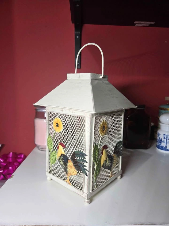 White Vintage Farmhouse Hanging Candle Holder - photo 2
