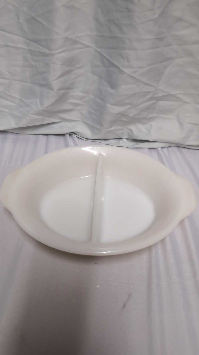 Fire King Peach Lustre 488 Divided Oval Dish