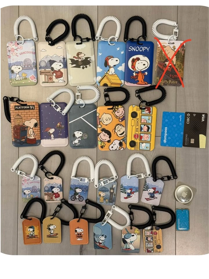 Snoopy card case - for mini/ regular compass, AirTag, fob
