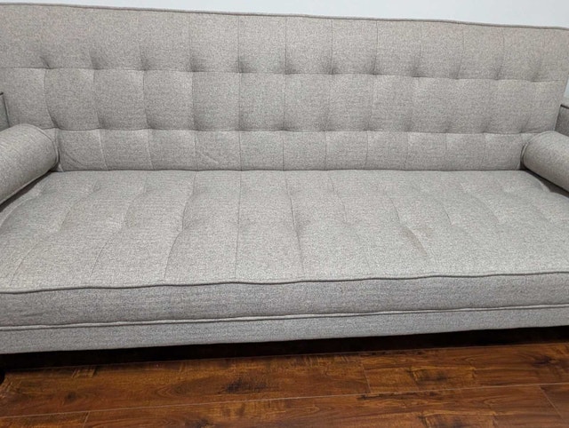 Structube "Jean" Tufted Sofa Bed, Light Grey - photo 2