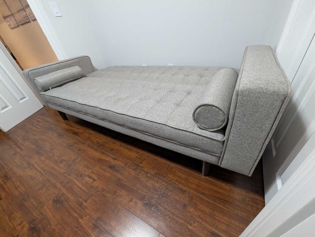 Structube "Jean" Tufted Sofa Bed, Light Grey - photo 5