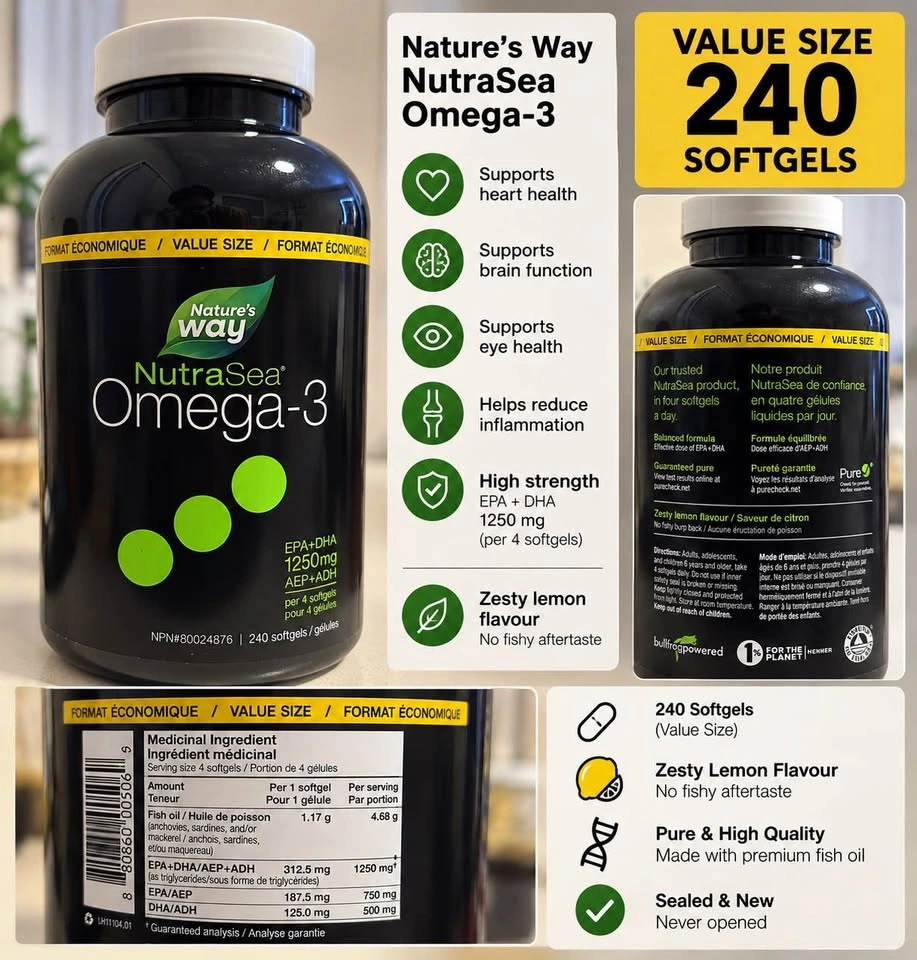 Nature’s Way NutraSea Omega-3 Fish Oil – 240 Softgels - photo 5