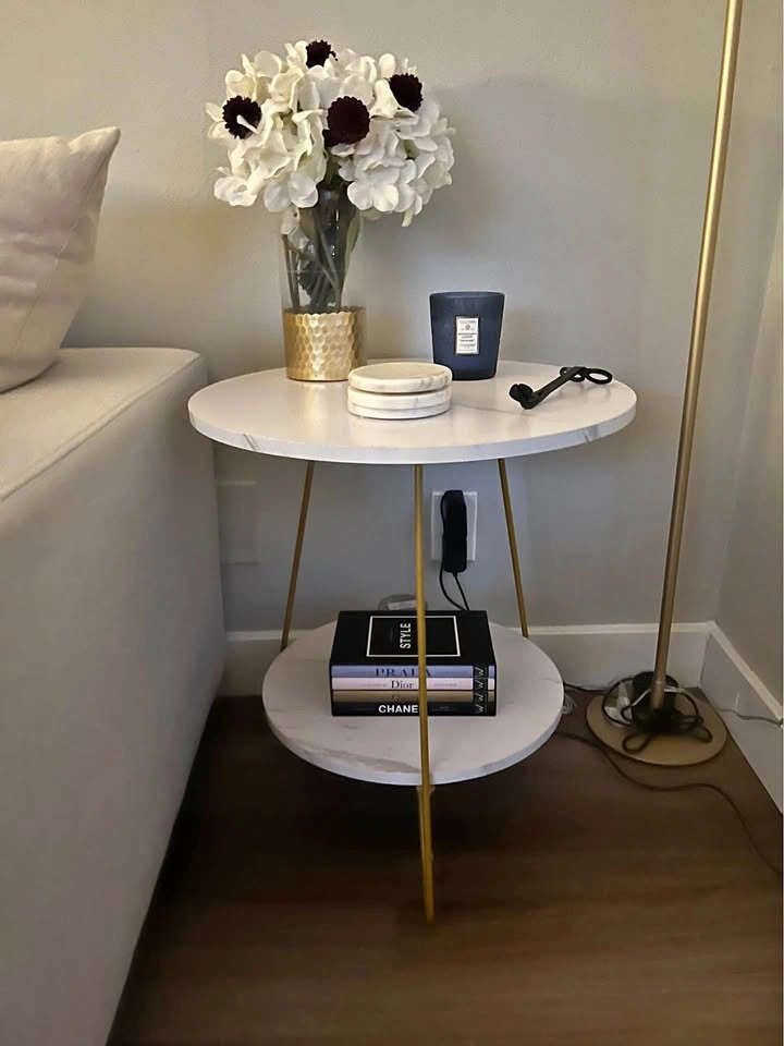 Marble and gold side table